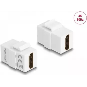 DeLOCK Keystone-Modul HDMI-Buchse auf HDMI-Buchse weiß