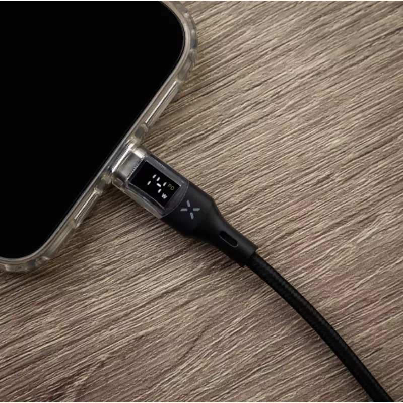 Fixed | Kabel USB-C/USB-C mit Display, PD-Unterstützung, 2m, USB 2.0, 100W | FIXDD-CC2-BK