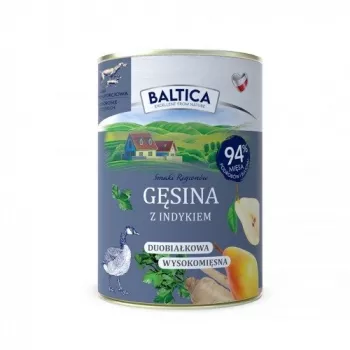 BALTICA regionale Aromen Gans mit Truthahn - Nassfutter für Hunde - 400g