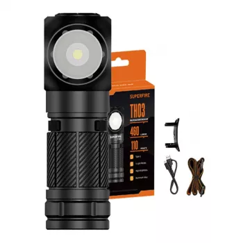 Taschenlampe Superfire TH03 460 lm USB-C wiederaufladbare Hand-LED-Taschenlampe