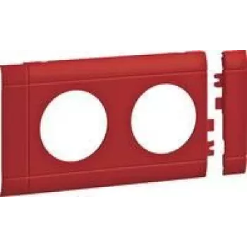 Hager Abdeckplatte 2-fach Steckdose GB080203020 halogenfrei ABS OT80mm stapelbar Rot 1 (GB080203020)