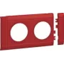 Hager Abdeckplatte 2-fach Steckdose GB080203020 halogenfrei ABS OT80mm stapelbar Rot 1 (GB080203020)