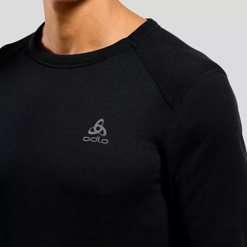 Odlo BL TOP Rundhalsausschnitt langarm ACTIVE WARM ECO Herren-T-Shirt, Größe M, schwarz