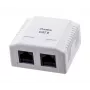 LANBERG Aufputzdose RJ-45 Cat6 OU6-0002-W weiß, 2 Buchsen, 30×54×57 mm