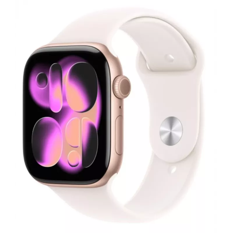 Apple Watch Series 11 GPS 46mm Roségold Aluminiumgehäuse mit Light Blush Sportarmband S/M
