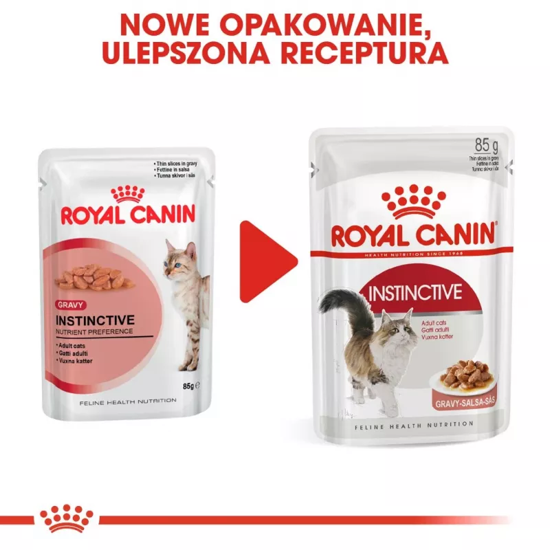 Nassfutter für Katzen Royal Canin Instinctive 12 x 85 g — Geflügel, ausgewachsen, Unterstützung der Harnwegsgesundheit