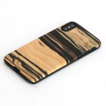 Smartphone-Hülle man and wood für iPhone X/XS – weißes Ebenholz schwarz