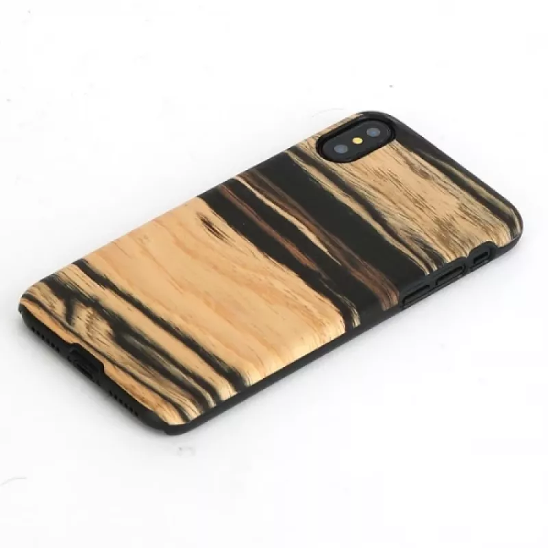 Smartphone-Hülle man and wood für iPhone X/XS – weißes Ebenholz schwarz