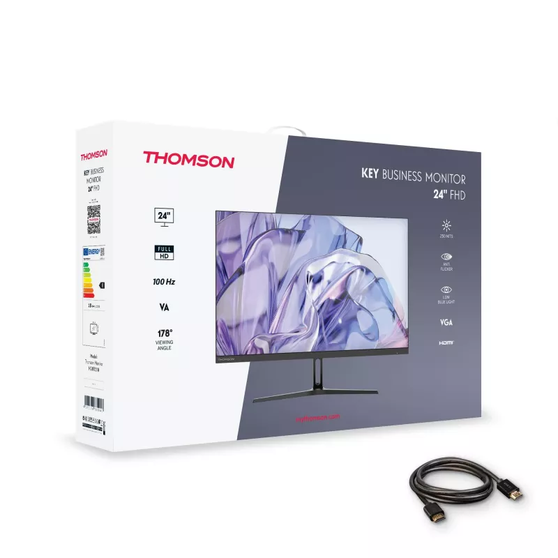 Monitor THOMSON M24FB2Y14 24 Zoll (61 cm) Full HD 1920x1080 VA LED, 14 ms, VESA, Schwarz