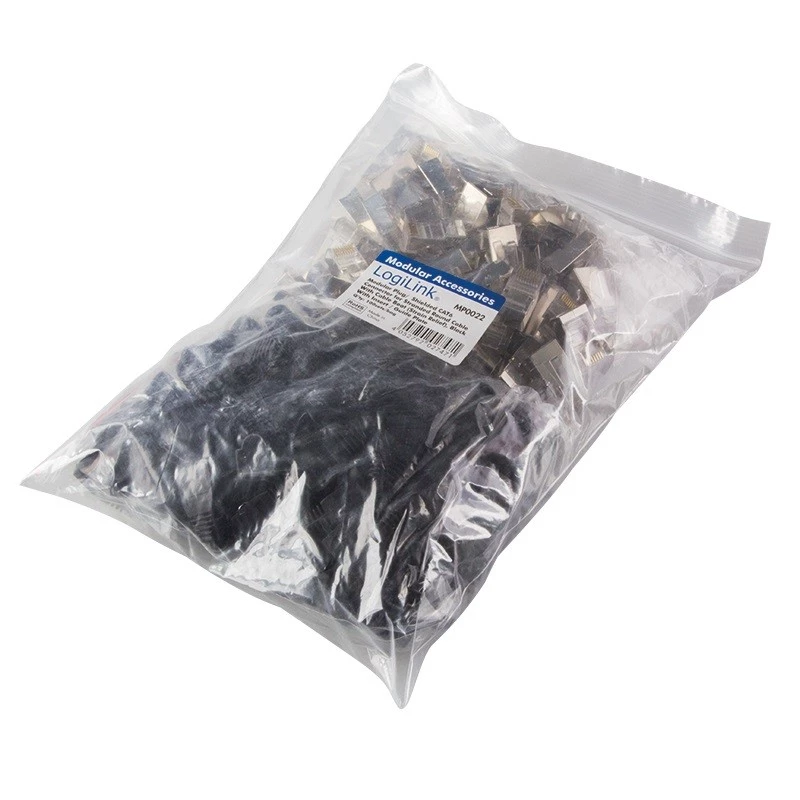 Drahtverbinder RJ45 LogiLink MP0022 Schwarz Transparent
