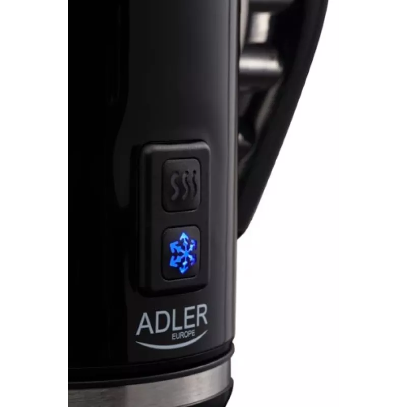 Automatischer Milchaufschäumer/-erwärmer Adler AD 4478 — Edelstahlbehälter, 240 ml Fassungsvermögen, 500 W, heiß & kalt