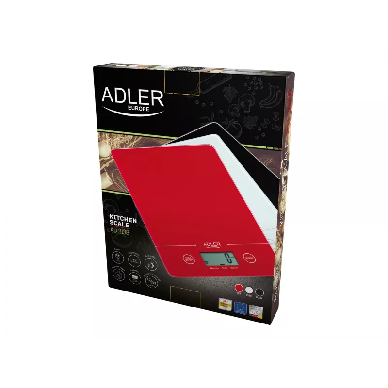 Elektronische Küchenwaage Adler AD 3138 Rot