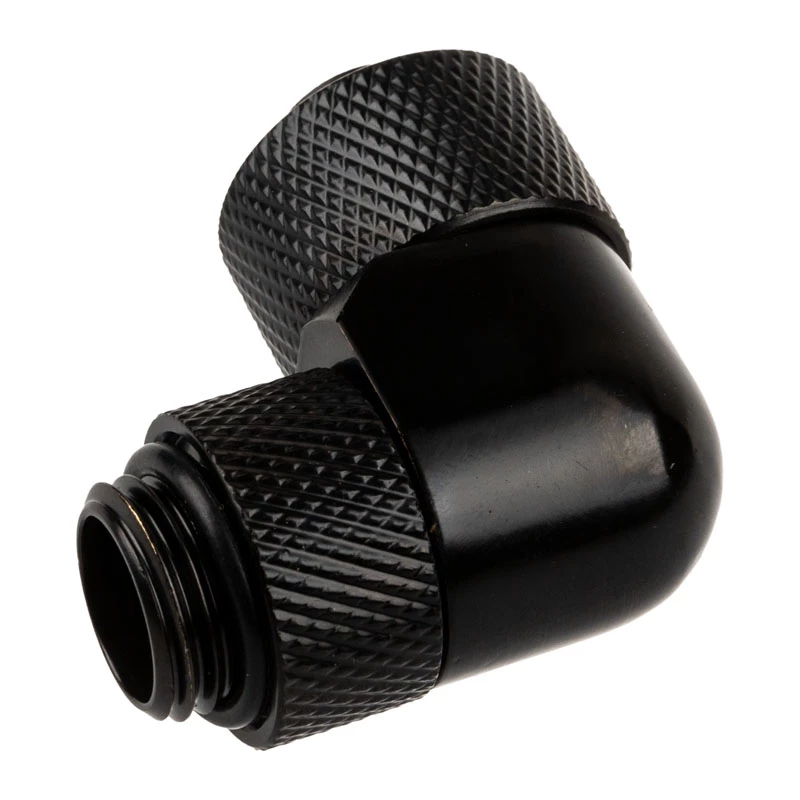 Alphacool Eiszapfen 13/10mm compression 90° rotatable G1/4 - Flüssigkühlsystemarmatur - Deep Black, mattschwarz (17230)