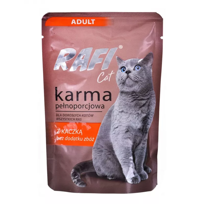 RAFI Cat Adult mit Ente - Nassfutter für Katzen - 100g