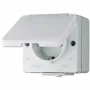 Steckdose Typ F Jung 620 W — 16 A, 250 V, Duroplast-Gehäuse, Weiß, Höhe 47 mm