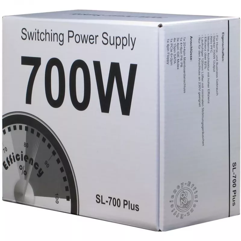 Inter-Tech SL-700 Plus - Netzteil (intern) - ATX12V 2.4 - AC 230 V - 700 Watt - aktives PFC (88882141)