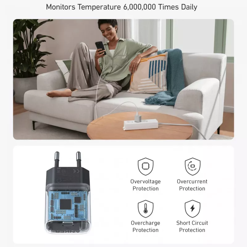 Indoor-Ladegerät Anker 511 Nano A2337G11 — 30 W USB-C, Schwarz