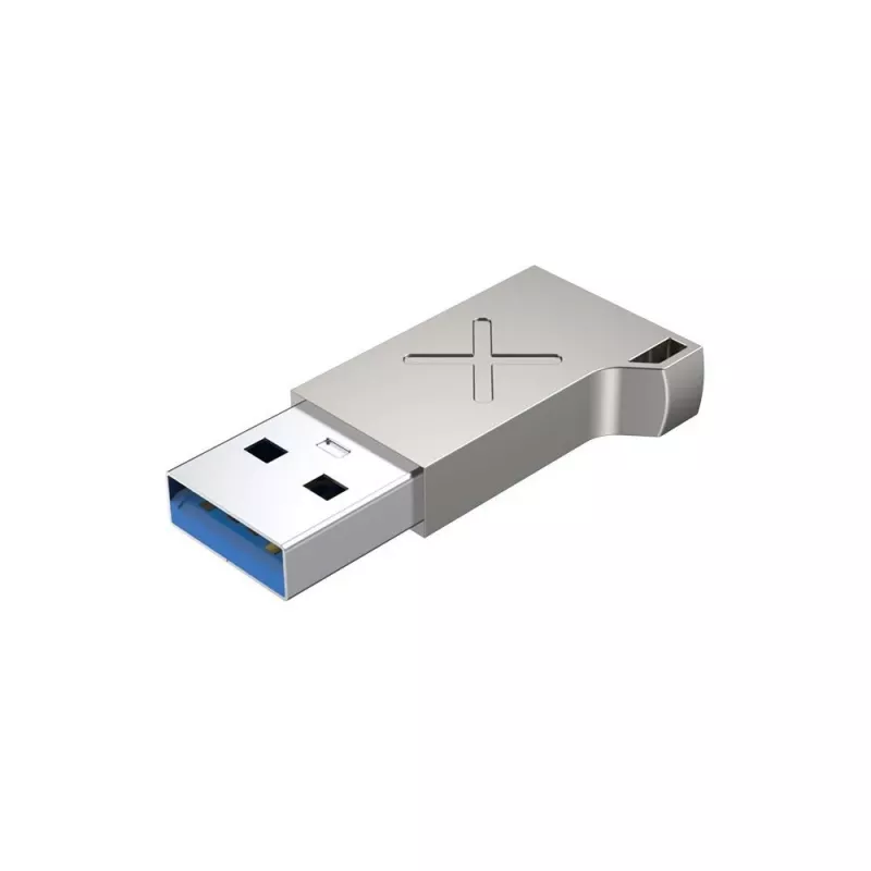 USB Typ-A Adapter Unitek A1034NI, Silber, USB 2.0/3.2 Gen1, bis zu 5 Gbit/s, Zinkgehäuse, 36×16,7×5,7 mm