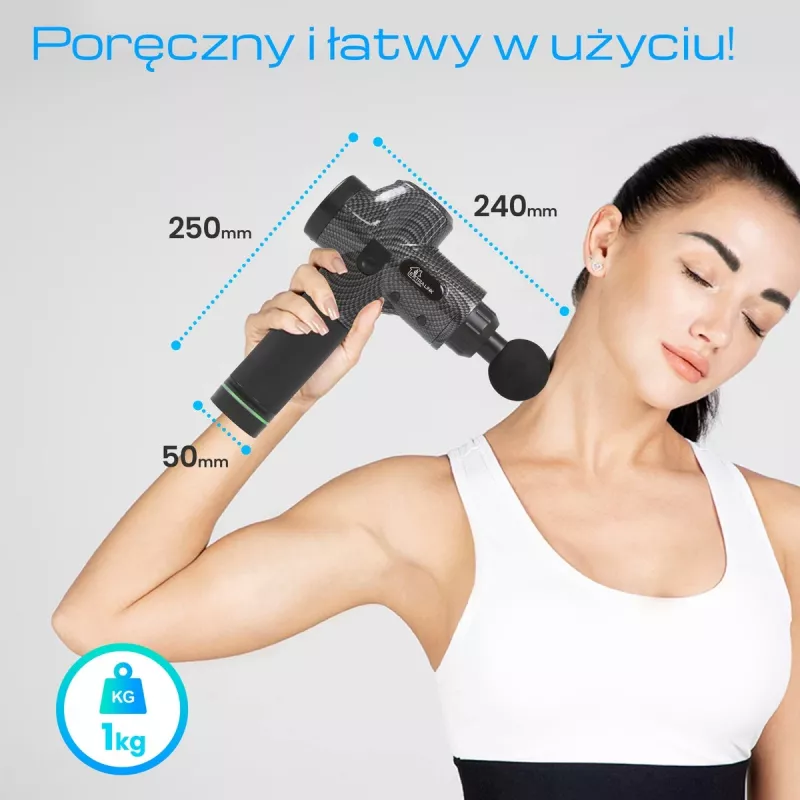 Massagepistole Extralink MSG-01-PRO 3800 U/min 6 Aufsätze