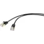 Renkforce RJ45 RF-4538188 Netzwerkkabel, Patchkabel CAT 8.1 F/FTP 1,00 m Schwarz ultradünn, vergoldete Steckerkontakte (RF-4538188)