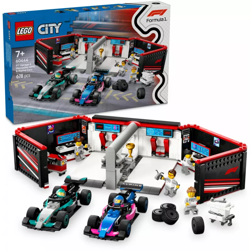 LEGO CITY 60444 F1 Garage & Mercedes-AMG & Alpine Autos