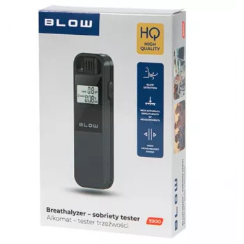 Tragbarer Alkoholtester BLOW 3300 — kontaktloser Atemalkoholtest, BAK 0,00–0,19%, 1% Genauigkeit, LCD, AAA-Batterien