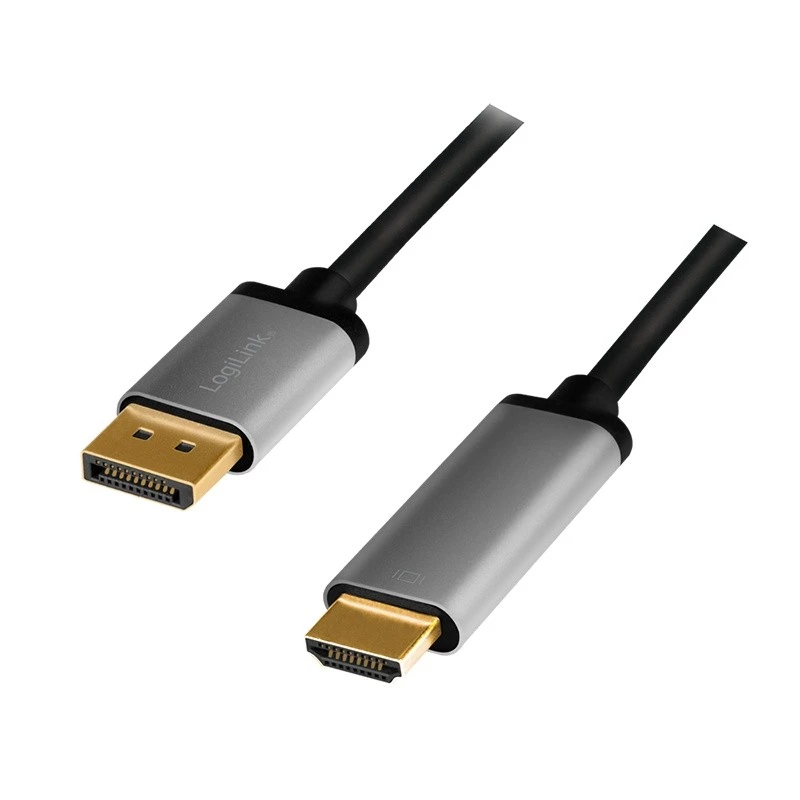 LogiLink CDA0107 Videokabel-Adapter 2 m DisplayPort HDMI Schwarz Grau