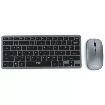 INCA IBK-572BT kabelloses Tastatur-Maus-Set, grau