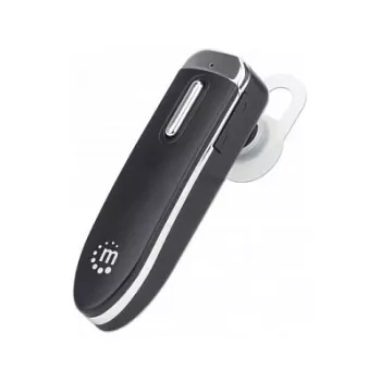 Manhattan Single Ear Bluetooth-Headset, omnidirektionales Mikrofon, integrierte Bedienelemente, Schwarz, 10 Stunden Nutzungsdauer, Reichweite 10 m, USB-A-Ladekabel im Lieferumfang, Bluetooth v4.0, 3 Jahre Garantie