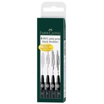 Fineliner Faber-Castell 167115 Multi Schwarz 4 Stück
