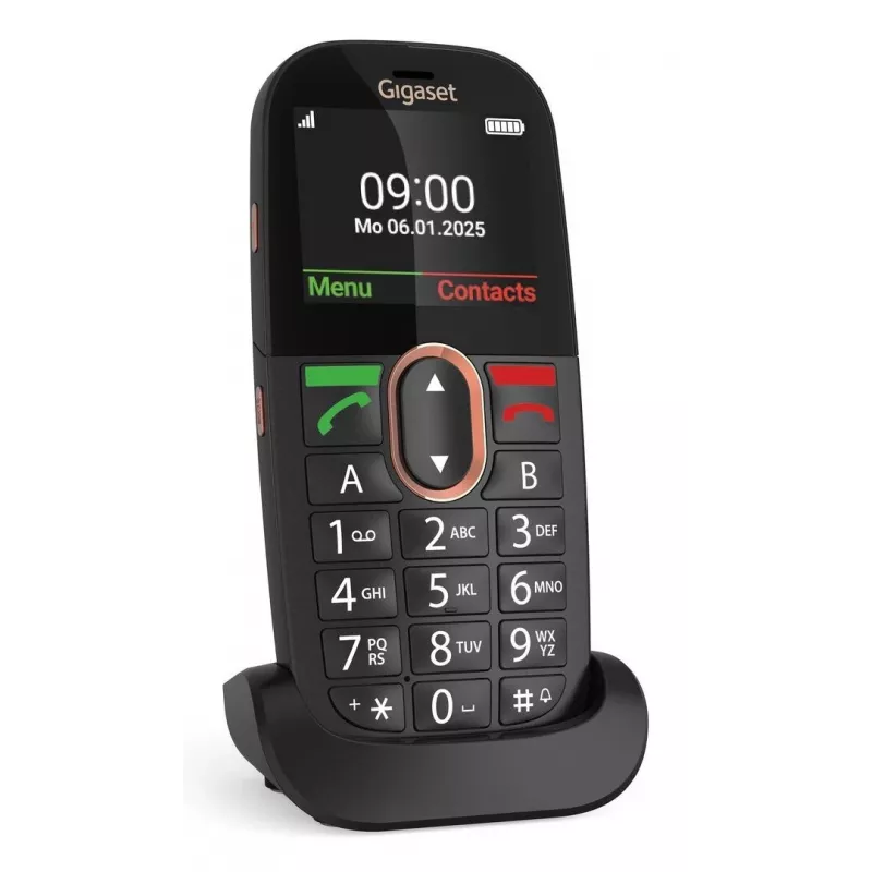 Seniorenhandy Gigaset GL695 — 2,31 Zoll (5,87 cm) Display, 240×320, Single SIM, 4G, 2 MP Kamera, 1400 mAh, Schwarz