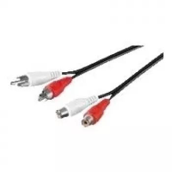Wentronic Goobay RCA-Verlängerungskabel, 10 m - 2x RCA-Stecker (Audio links/rechts) > 2x RCA-Buchse (Audio links/rechts) (50437)