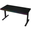 Höhenverstellbarer Gaming-Tisch mit Doppelmotor, kabellosem Ladegerät, RGB-Beleuchtung, Bedienfeld und USB-Anschlüssen, Tischplatte mit PB-Melamin-Oberfläche, schwarz