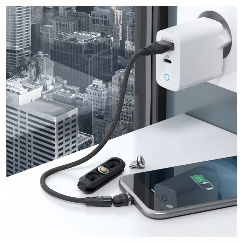 USB-Kabel RealPower MagneticCharge3 0,2 m USB A Schwarz Schnellladen