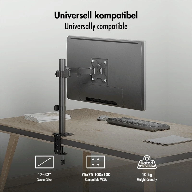 Monitorhalterung 17-32 Zoll, max. 10 kg, Stahl