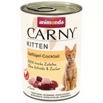 Nassfutter für Katzen animonda Carny Kitten Cocktail mit Geflügel 400 g Dose, Feuchtigkeit 80 %, Protein 10,5 %