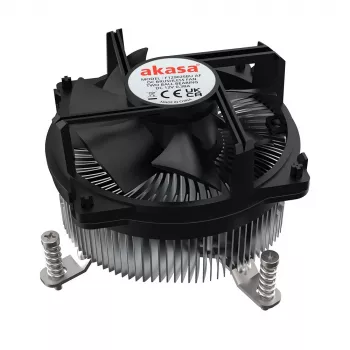 Akasa Intel LGA1700 Prozessor Hybrid-Kühler 9 cm Aluminium, Schwarz 1 Stk.