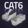 RJ45 Modularstecker QOLTEC 54556 CAT6 FTP, silber, 18×22×11 mm, 100er-Pack
