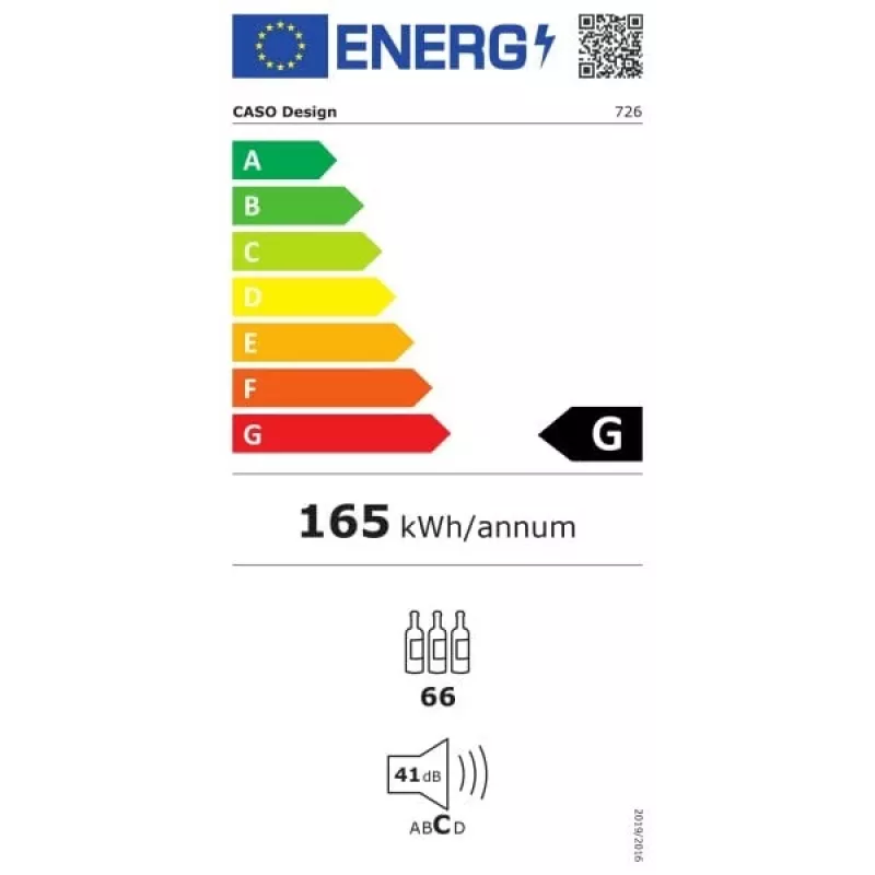 Caso | Smart Wine Cooler | WineExclusive 66 | Energieeffizienzklasse G | Vitrine | freistehend | Flaschenkapazität Flaschen | Kühlart Kompressortechnik | Schwarz