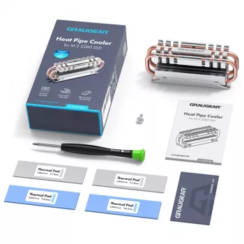 Kühlkörper/Radiator GRAUGEAR G-M2HS06 Aluminium Kupfer für M.2 NVMe SSD