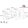 Wandhalterung MACLEAN MC-503A S für 23 Zoll–42 Zoll Bildschirme, neigbar ±20°, VESA 75×75–200×200, 30 kg, silber