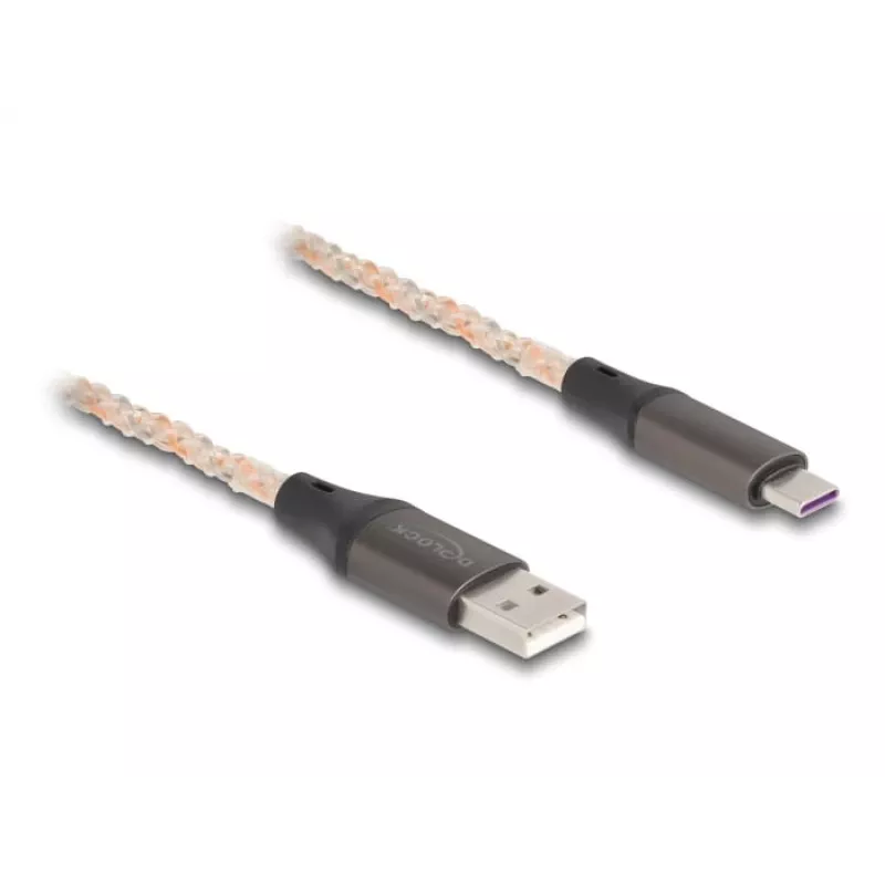 DeLOCK USB 2.0 Kabel Typ-A auf USB Typ-C RGB 1m
