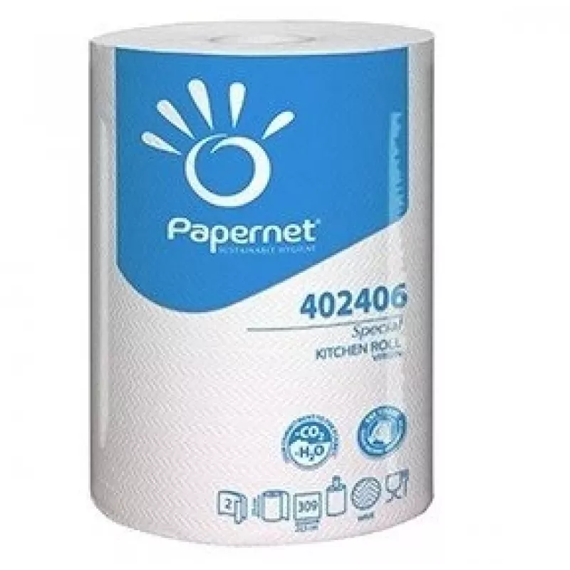 Papernet Special Handtuchrollen, Papier, 2-lagig, 60 m, Zellstoff, Weiß (402406-1)