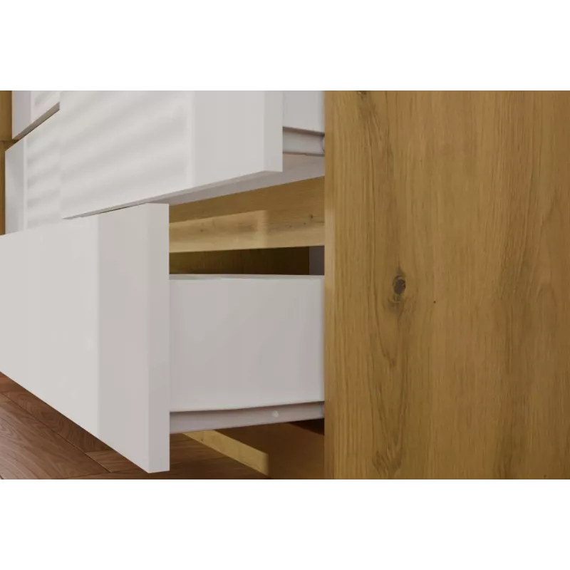 Kommode 6-Schubladen 120 cm Top E Shop Malwa — Artisan Oak / Weiß, Spanplatte