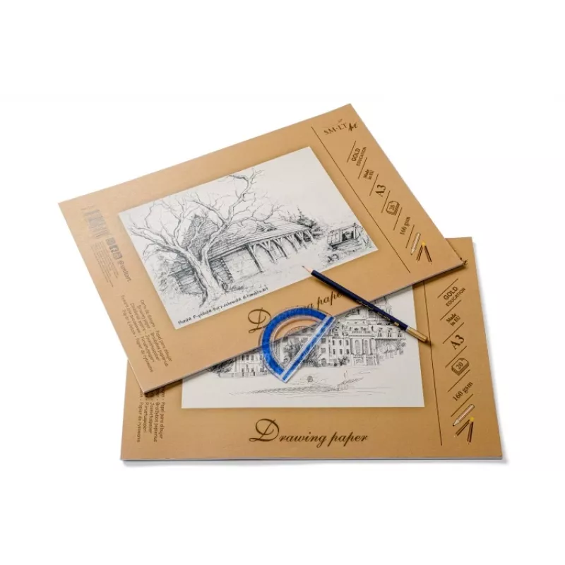 Zeichen- und Skizzenpapier SMLT A3, 160 g/m², 20 Blatt, geleimt