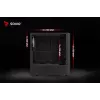 PC-Gehäuse SAVIO Noctis Flow RGB — Cube, ATX/Mini-ITX, 3x 120 mm Frontlüfter, Seitenfenster aus gehärtetem Glas, max. GPU 35 cm