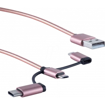 USB-Kabel ShiverPeaks BS14-50074 1m USB A USB C/Micro-USB B/Lightning
