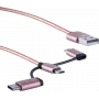 USB-Kabel ShiverPeaks BS14-50074 1m USB A USB C/Micro-USB B/Lightning