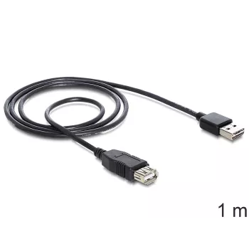 USB-Kabel DeLOCK EASY-USB 2.0-A 1m Schwarz