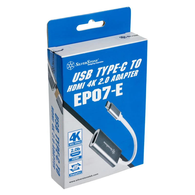 Adapter SILVERSTONE USB 3.1 Type-C zu HDMI 2.0b SST-EP07C-E, Videoausgabeadapter